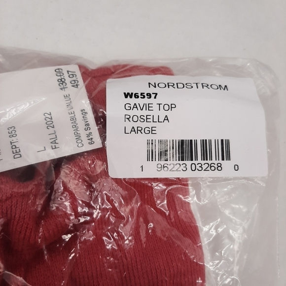 Women's Long Sleeve Sweater Top Rosella Pink Rose Size L NWT $138 - Picture 5 of 5